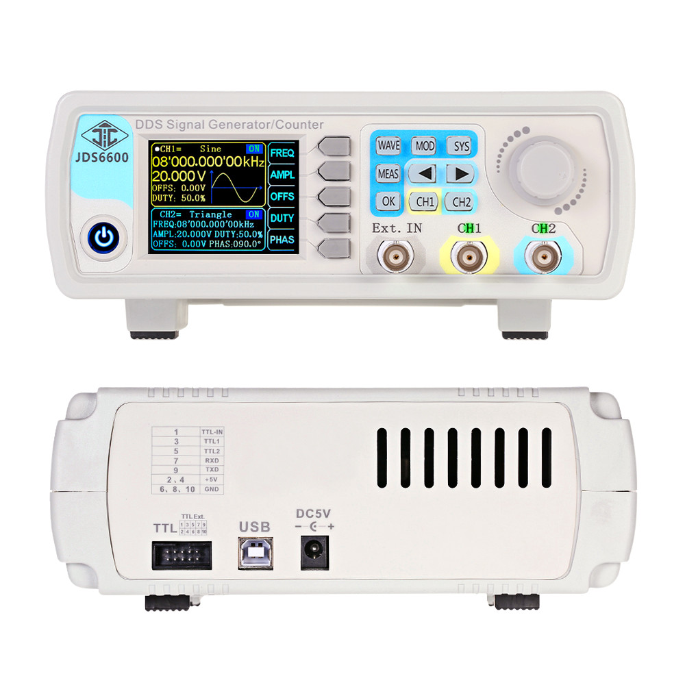 Dual Channel Arbitrary Waveform Function Generator 60Mhz - YAO JDS6600 15/30/40/50/60MHz DDS Fonksiyon Sinyal
